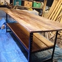 Table basse : Bois et métal