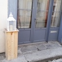 Socle de Lanterne en bois de récup, sapin du nord