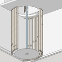 Garde-corps en frêne pour escalier en colimaçon