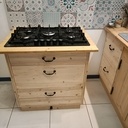 Cuisine en trois plis épicéa