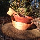 Bol aux gouges, herminette et paroir et autres bols