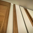 Armoire encastrée et porte coulissante, chêne et strat'