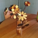 Bouquet de fleurs en bois précieux