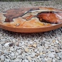 Horloge cerisier & epoxy " monde à l'envers" Ø50cm