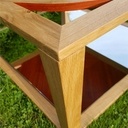 Table basse en chêne et noyer