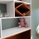 Bibliothèque chêne et melaminé blanc