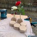 Soliflores hexagonaux en chêne