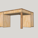 Bureau d'angle en lamellé collé