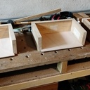 Console chêne et acier