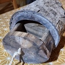 Préparation des cadeaux de Noël, une bûche tiroir.