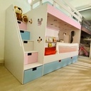 Lit Superposé Avec bibliothèques et escalier tiroir toute profondeur