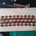 Marqueterie jeux fond cube