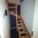 Escalier 2 quarts tournants en hévéa