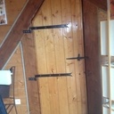 Porte en lames de parquet en soupente