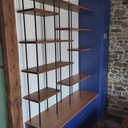 Bibliothèque bois-métal contemporaine