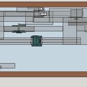 Premier essai d'implantation des machines, tout en longueur