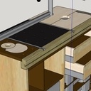 Meuble de perceuse à colonne Wabeco et défonceuse sous table