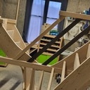 Escalier 2 quarts tournant frêne