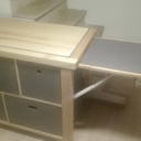 Meuble bas en frêne et valchromat gris clair