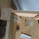 Assemblage traverse longue avec pied : tirefonds