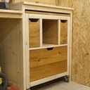 Meuble defonceuse sous table avec chutes