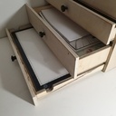 Rangement matériel de dessin sur mesure et personalisé.