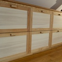 Je n'ai pas suivit le calepinage de l'excellent OCL pour les facades pour avoir le fil continue du bois sur les 2 rangées