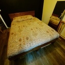 Lit Double - Sapin & Planches de Terrasse