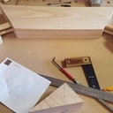 Porte fenêtre bois cintrée.