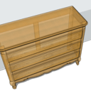 Commode trois tiroirs sculptés dans le style liégeois