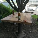 Plateau de table en vieilles poutres