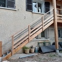 Garde-Corps de terrasse en Meleze et métal