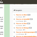 Panneau de navigation dans les réponses aux questions