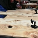 Porte manteaux mural bois et métal