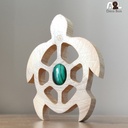 Tortue avec une pierre “Malachite”