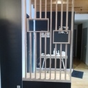 Meuble à chaussures - banc et claustra