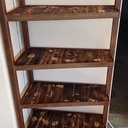 Étagère bois brûlé