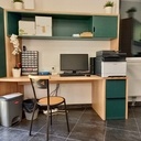 Bureau. Hêtre et Valchromat.