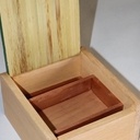 Boites avec couvercle en marqueterie de paille