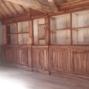 Bibliothèque en orme et peuplier