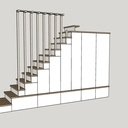 Escalier-Placard avec claustra en barres