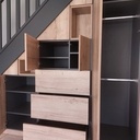 Aménagement sous escalier avec niches intégrées !