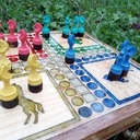 Jeu de petits-chevaux en bois et epoxy