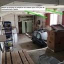 Vue des fenêtres avant vidage et nettoyage du garage