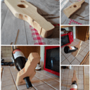 Support en bois pour bouteille