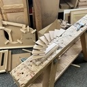 Maquette escalier courbe à limon central