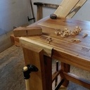 Établi simple en chêne rouge