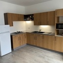 Cuisine en panneau latté chêne massif