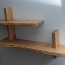 Etagère murale nature en chêne et noyer