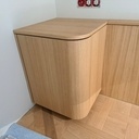 Tête de lit plaqué chêne, finition cintrée